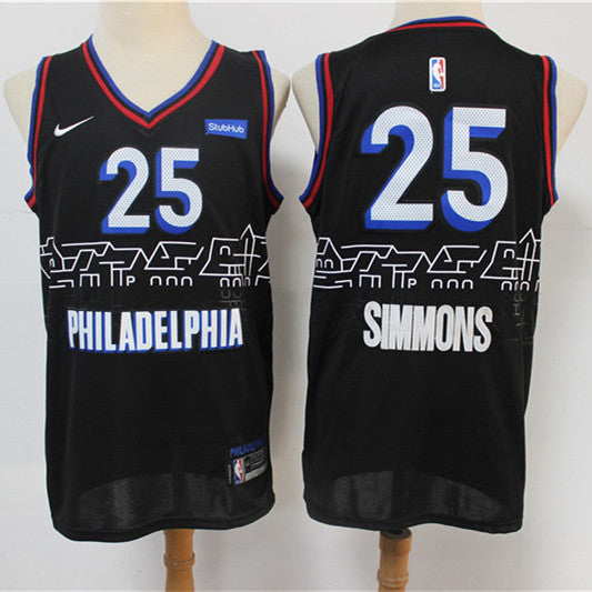 Men’s Philadelphia 76ers #25 Ben Simmons Black Nike 2021 NBA City Edition Jersey