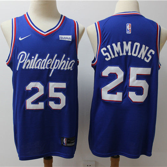 Men’s Philadelphia 76ers #25 Ben Simmons Nike Blue Classic Edition jersey
