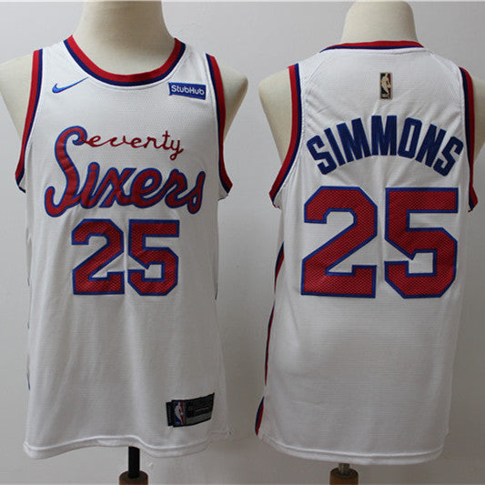 Men’s Philadelphia 76ers #25 Ben Simmons Nike Hardwood Classics Swingman Jersey