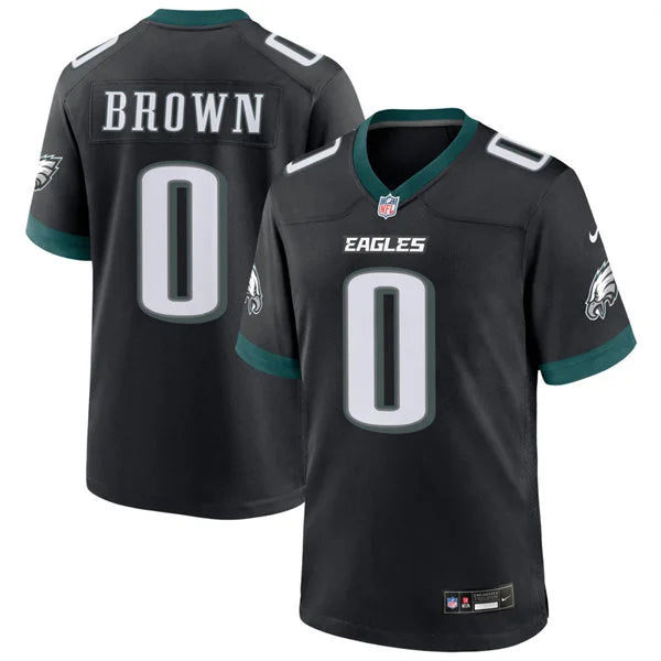 Mens Philadelphia Eagles #0 Marquise Brown Nike Black Alternate F.U.S.E. Vapor Limited Jersey