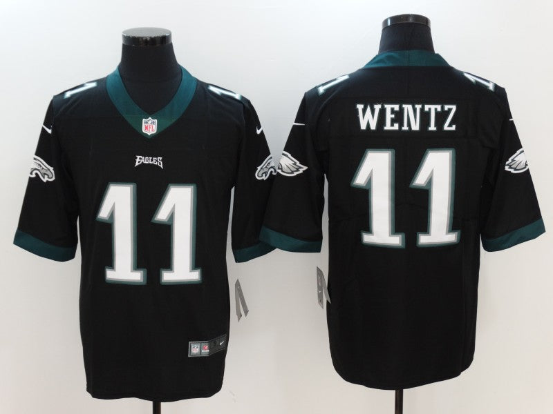 Men’s Philadelphia Eagles #11 Carson Wentz Nike Black NFL Vapor Limited Jersey