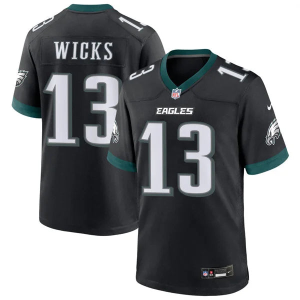 Mens Philadelphia Eagles #13 Dontayvion Wicks Nike Black Alternate F.U.S.E. Vapor Limited Jersey