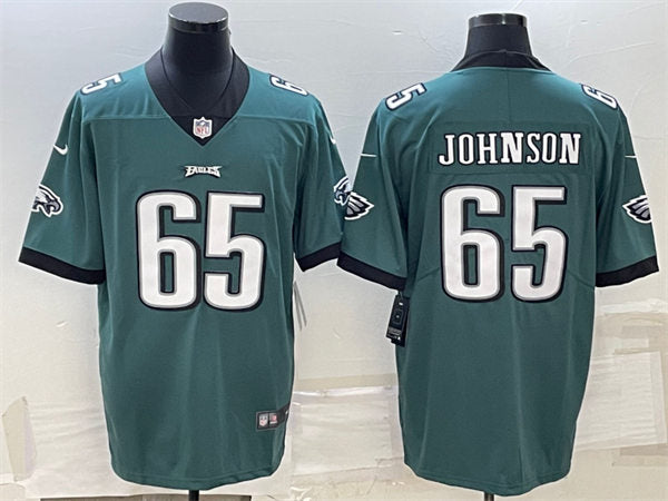 Mens Philadelphia Eagles #65 Lane Johnson Nike Midnight Green Vapor Limited Jersey