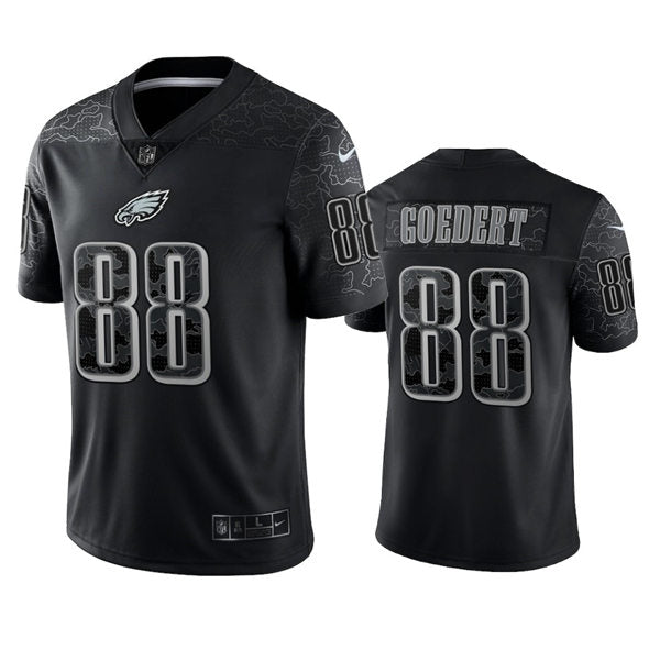 Mens Philadelphia Eagles #88 Dallas Goedert Black Rflctv Limited Jersey