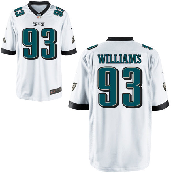 Mens Philadelphia Eagles #93 Milton Williams Nike White Vapor Limited Jersey