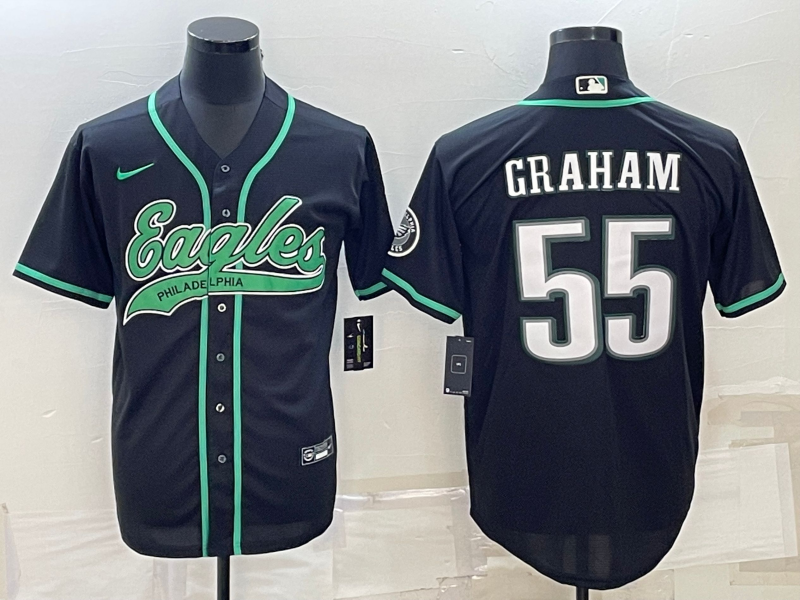 Men’s Philadelphia Eagles Brandon Graham #55 Black Jersey Joint Edition