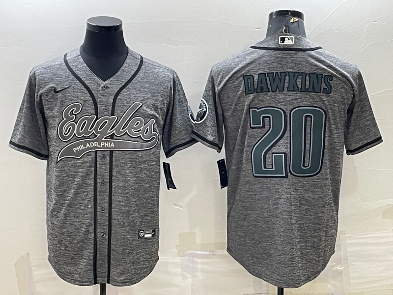 Men’s Philadelphia Eagles Brian Dawkins #20 Gray Jersey Joint Edition