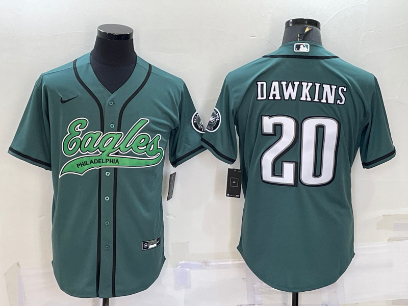 Men’s Philadelphia Eagles Brian Dawkins #20 Midnight Green Jersey Joint Edition