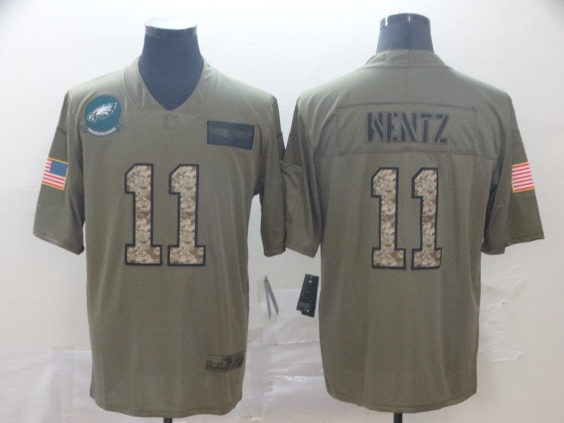 Men’s Philadelphia Eagles Carson Wentz #11 Brown Jersey