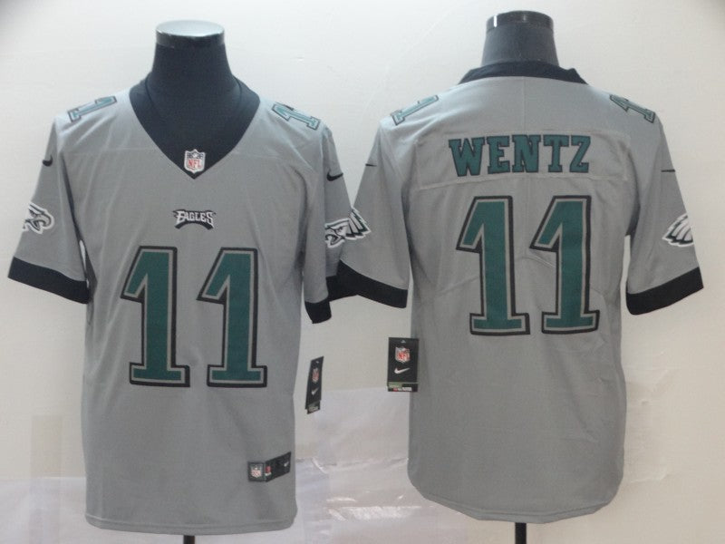 Men’s Philadelphia Eagles Carson Wentz #11 Gray Jersey