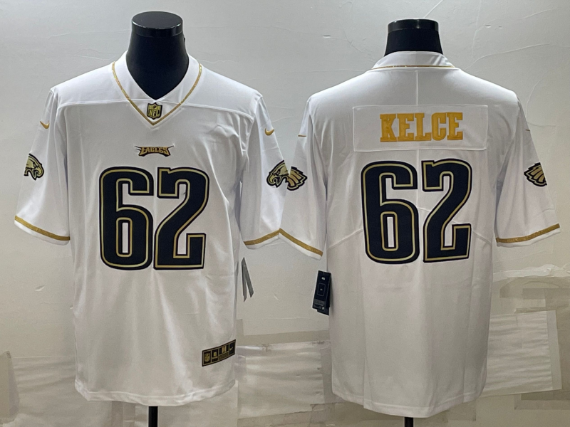 Men’s Philadelphia Eagles Jason Kelce #62 White Jersey