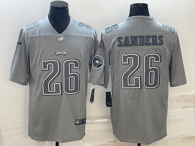 Men’s Philadelphia Eagles Miles Sanders #26 Gray Atmosphere Jersey
