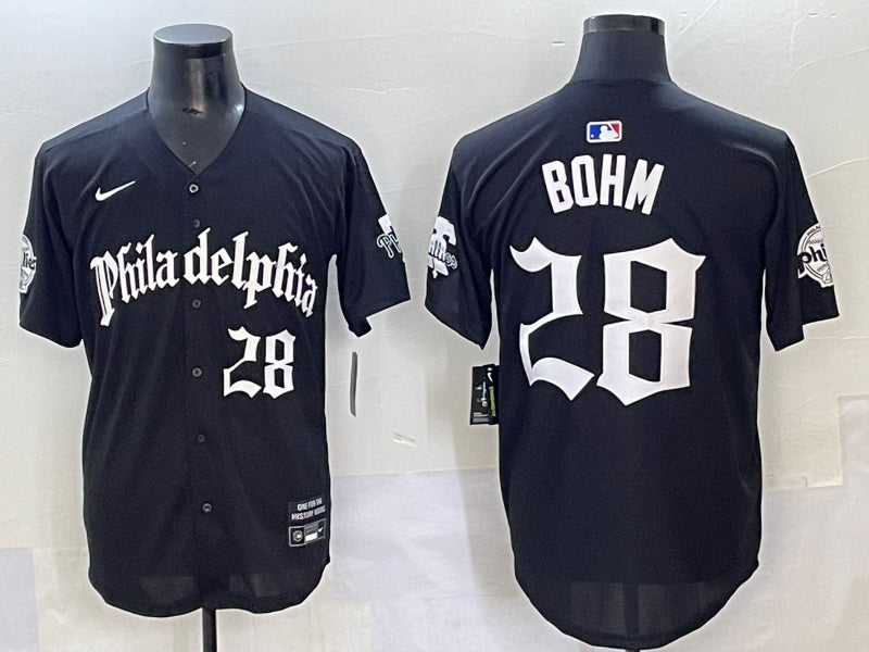 Men’s Philadelphia Phillies Alec Bohm #28 Black Jersey
