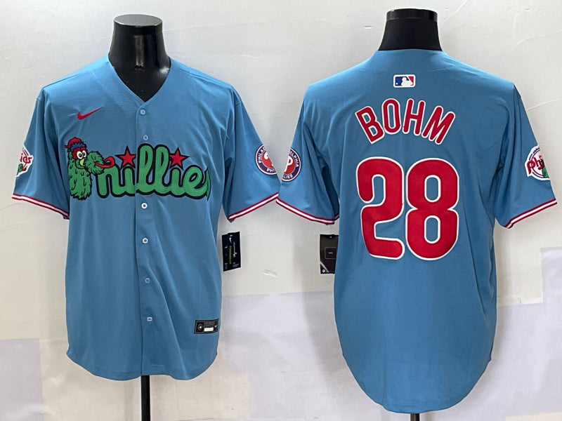 Men’s Philadelphia Phillies Alec Bohm #28 Blue Jersey