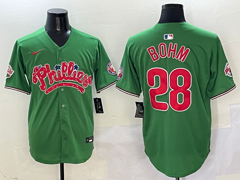 Men’s Philadelphia Phillies Alec Bohm #28 Green Jersey