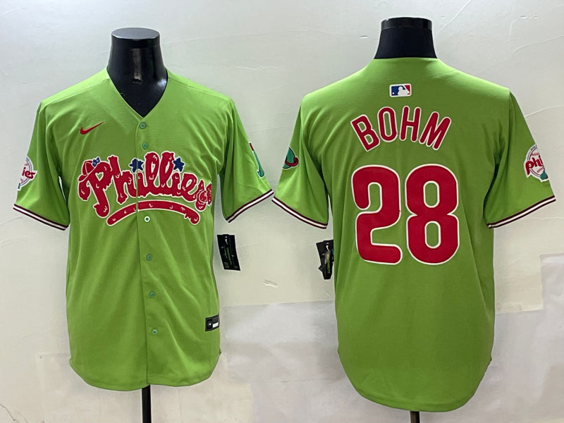 Men’s Philadelphia Phillies Alec Bohm #28 Green Jersey