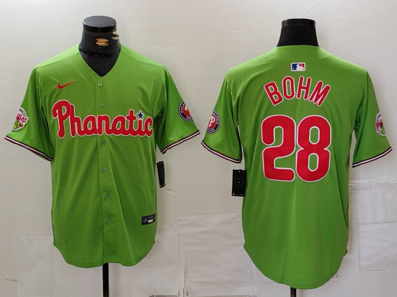 Men’s Philadelphia Phillies Alec Bohm #28 Green Limited Jersey