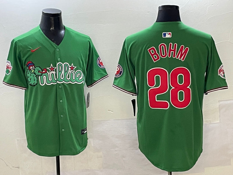 Men’s Philadelphia Phillies Alec Bohm #28 Green Team Jersey