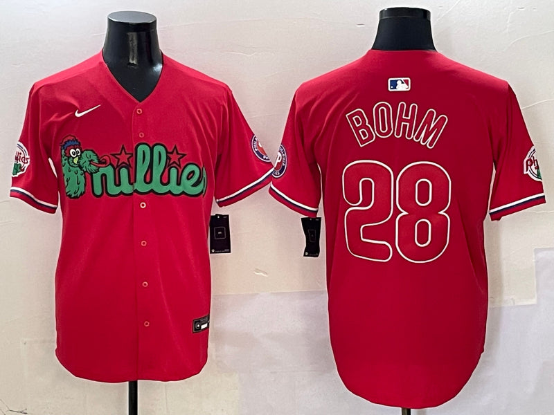 Men’s Philadelphia Phillies Alec Bohm #28 Red Jersey