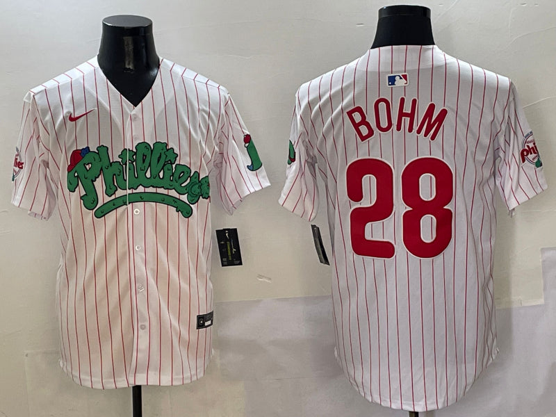 Men’s Philadelphia Phillies Alec Bohm #28 White Jersey
