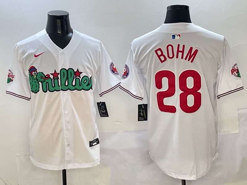 Men’s Philadelphia Phillies Alec Bohm #28 White Jersey