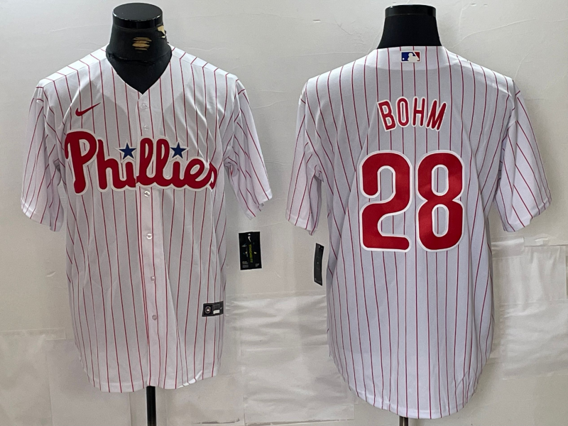 Men’s Philadelphia Phillies Alec Bohm #28 White Jersey