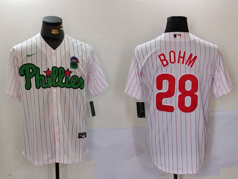 Men’s Philadelphia Phillies Alec Bohm #28 White Limited Jersey