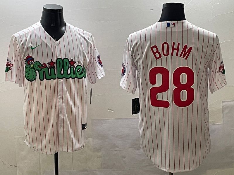 Men’s Philadelphia Phillies Alec Bohm #28 White Team Jersey