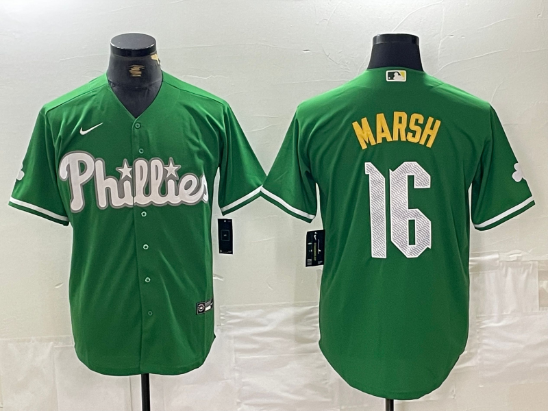 Men’s Philadelphia Phillies Brandon Marsh #16 Green Jersey