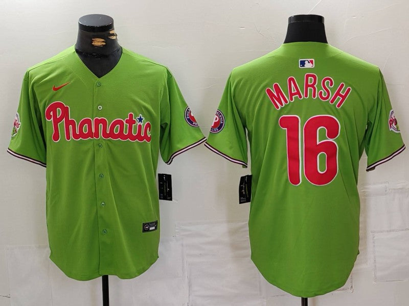 Men’s Philadelphia Phillies Brandon Marsh #16 Green Limited Jersey
