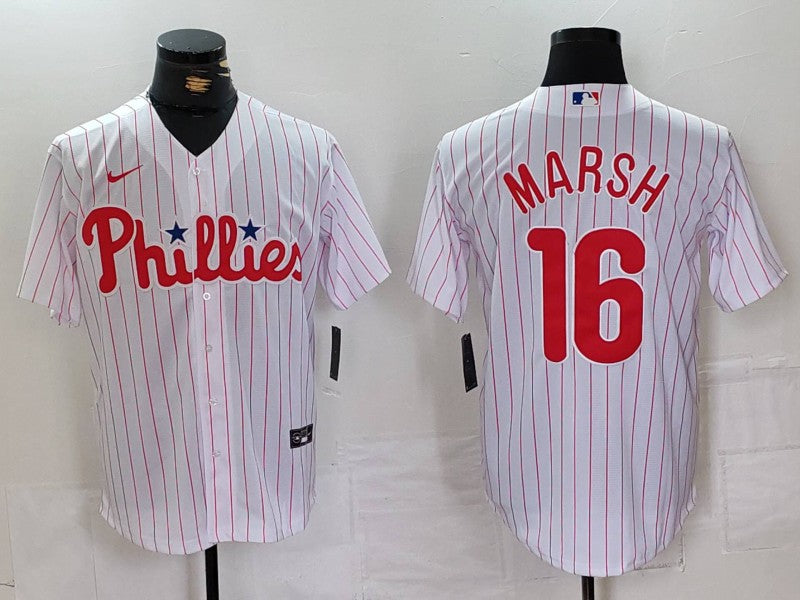 Men’s Philadelphia Phillies Brandon Marsh #16 White Jersey