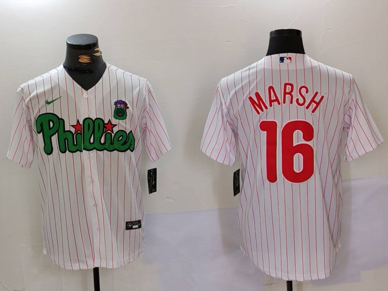 Men’s Philadelphia Phillies Brandon Marsh #16 White Limited Jersey