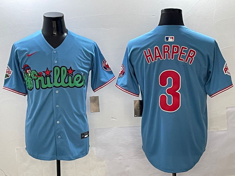 Men’s Philadelphia Phillies Bryce Harper #3 Blue Jersey