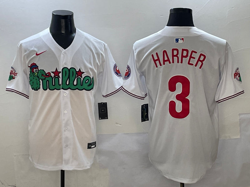 Men’s Philadelphia Phillies Bryce Harper #3 White Jersey