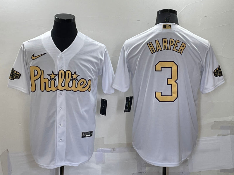 Men’s Philadelphia Phillies Bryce Harper #3 White Jersey