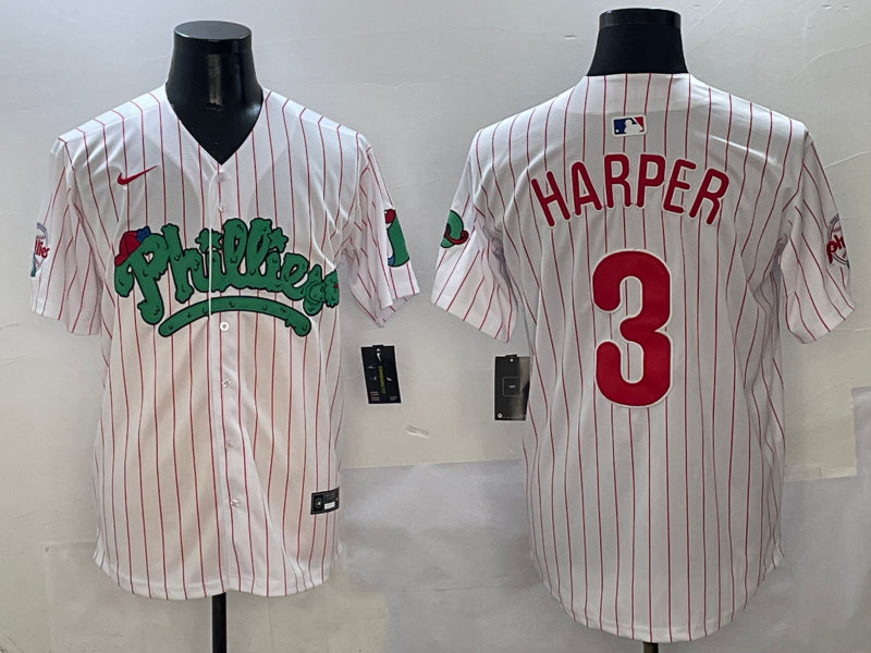 Men’s Philadelphia Phillies Bryce Harper #3 White Jersey
