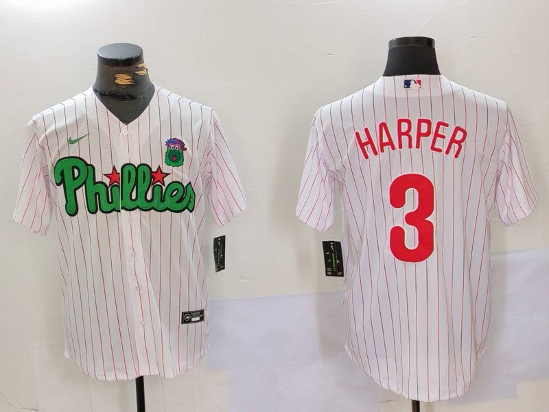 Men’s Philadelphia Phillies Bryce Harper #3 White Limited Jersey