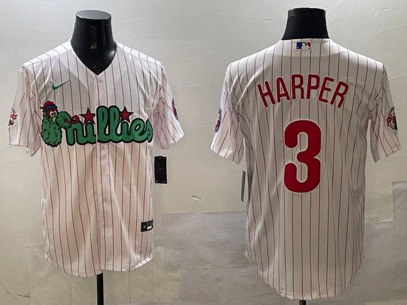 Men’s Philadelphia Phillies Bryce Harper #3 White Team Jersey