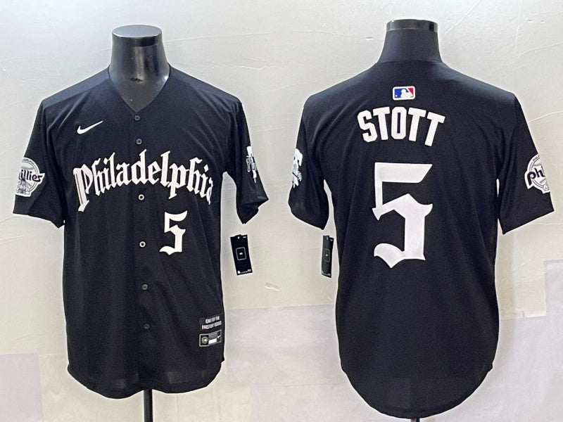 Men’s Philadelphia Phillies Bryson Stott #5 Black Limited Jersey