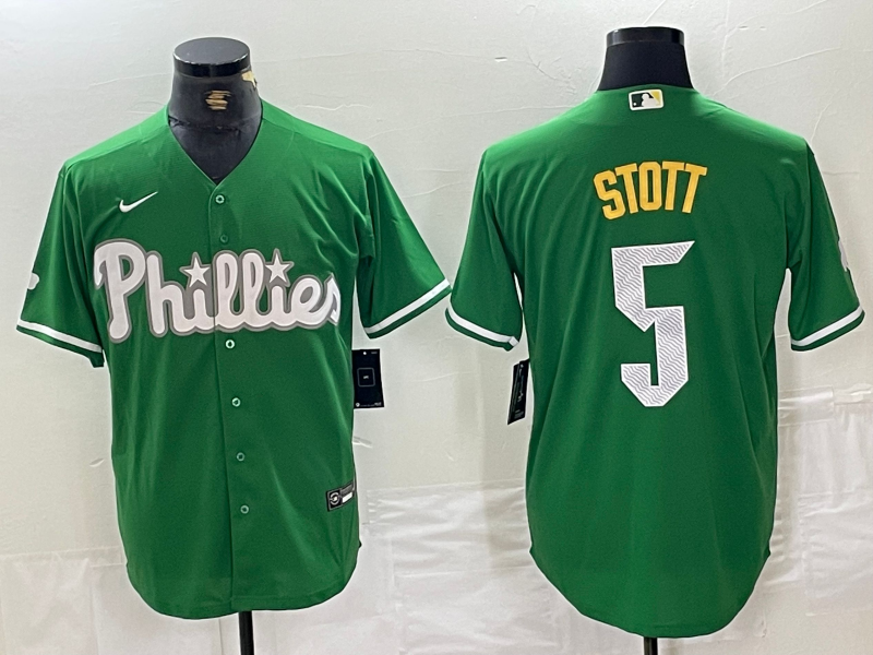 Men’s Philadelphia Phillies Bryson Stott #5 Green Jersey