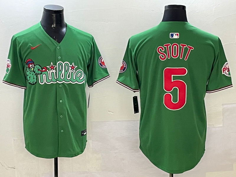 Men’s Philadelphia Phillies Bryson Stott #5 Green Team Jersey