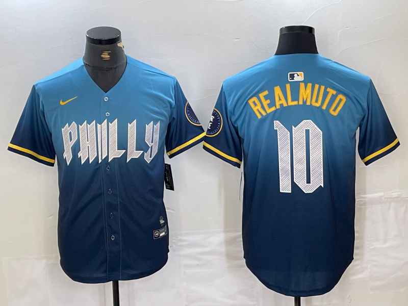 Men’s Philadelphia Phillies J.T. Realmuto #10 Blue 2024 City Connect Limited Jersey