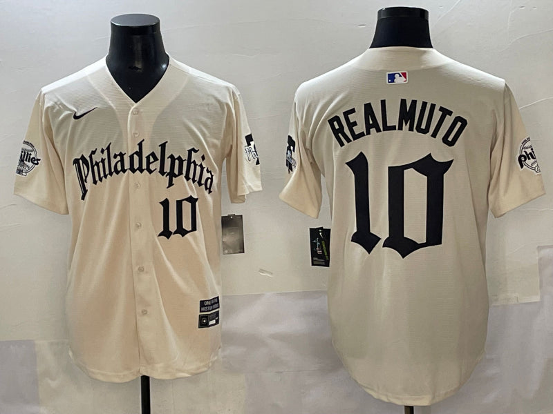 Men’s Philadelphia Phillies J.T. Realmuto #10 Cream Limited Jersey