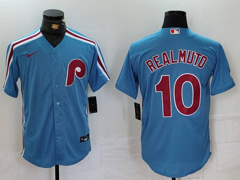 Men’s Philadelphia Phillies J.T. Realmuto #10 Light Blue Alternate Limited Jersey