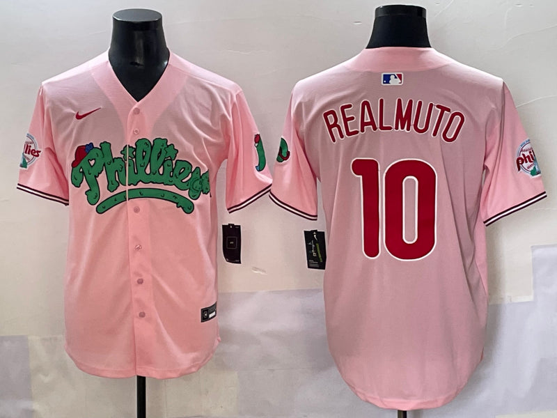 Men’s Philadelphia Phillies J.T. Realmuto #10 Pink Jersey
