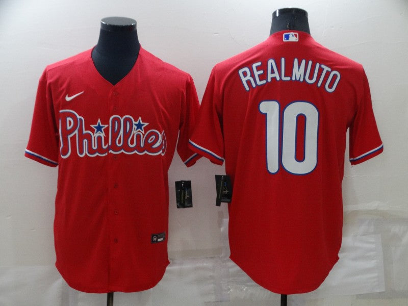 Men’s Philadelphia Phillies J.T. Realmuto #10 Red Baseball Jersey