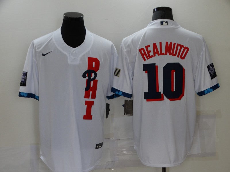 Men’s Philadelphia Phillies J.T. Realmuto #10 White All Star Jersey