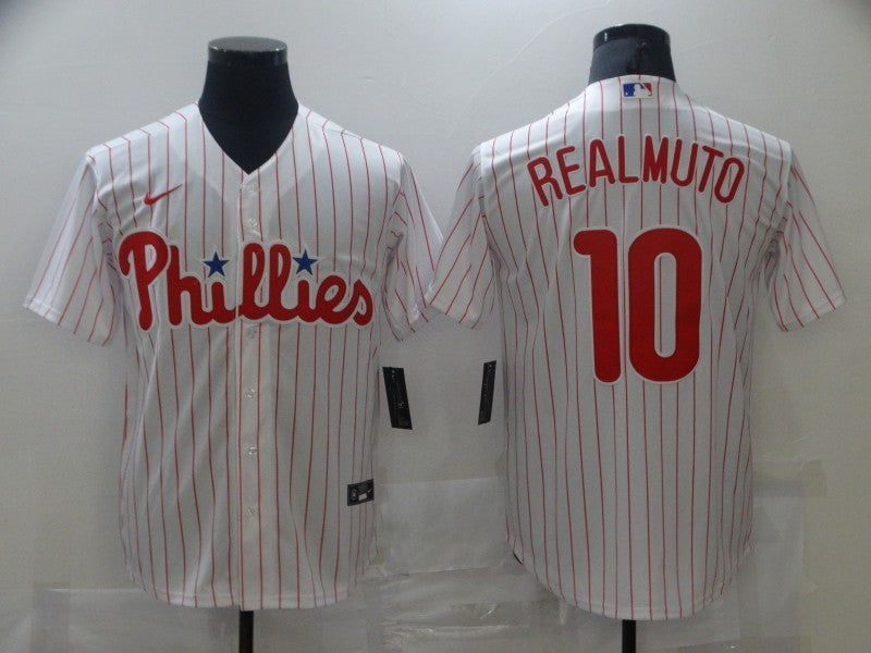 Men’s Philadelphia Phillies J.T. Realmuto #10 White Baseball Jersey