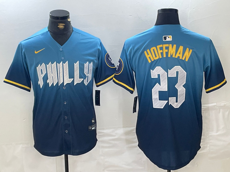 Men’s Philadelphia Phillies Jeff Hoffman #23 Blue 2024 City Connect Limited Jersey