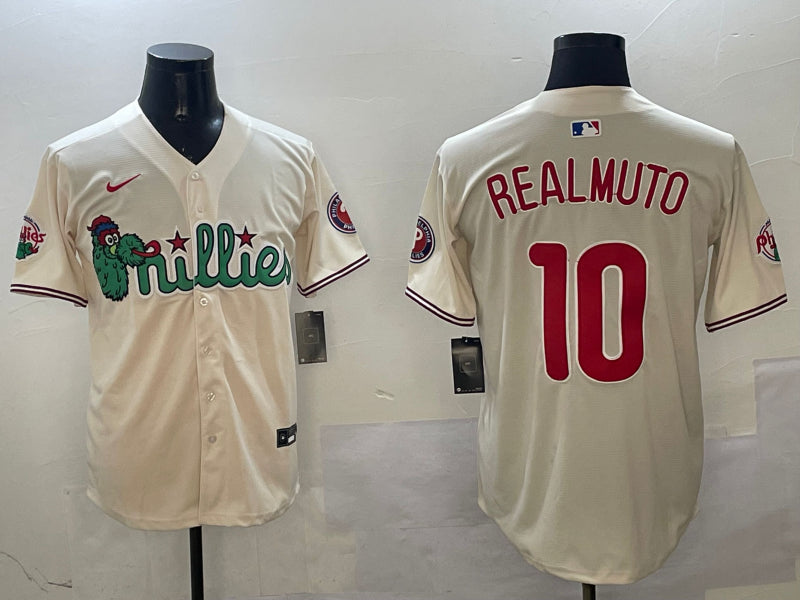 Men’s Philadelphia Phillies JT Realmuto #10 Cream Jersey